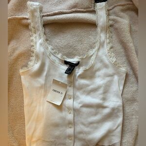 Forever 21 white lace tank top